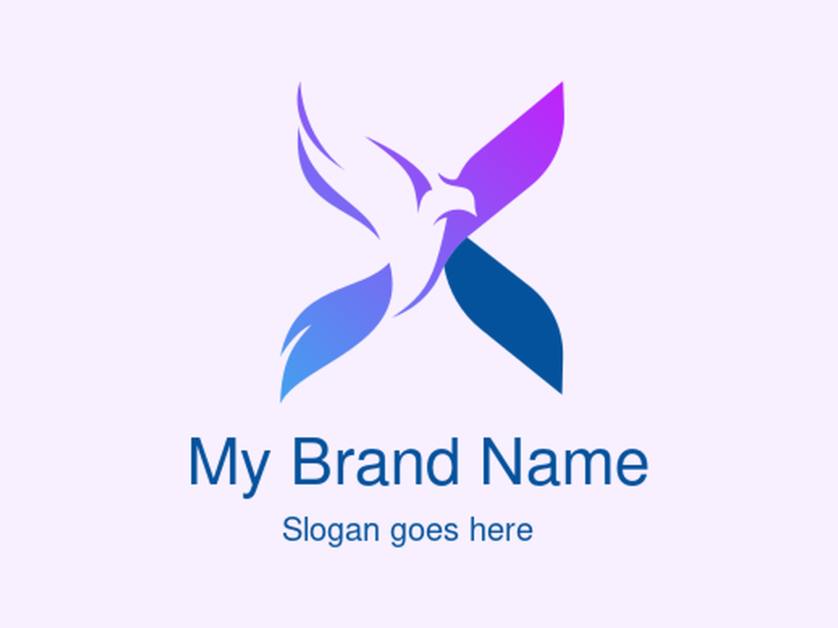 Soaring phoenix  X logo Symbol of Freedom and Strength